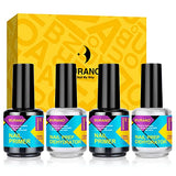 BURANO Natural Nail Gel Prep Dehydrator and Primer for Acrylic Nails and Gel Polish, Long Lasting Acid Free Acrylic Nail Primer No Burns Bonding Primer (0.5 oz 4 Bottles)