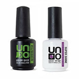 Nail Polish UNO Set 2in1 Rubber Base Coat 15ml + Top Super Shine 15ml LED UV