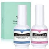 TOMICCA Nail Dehydrator and Primer, Professional Acid Free Natural Nail Prep Dehydrator, Fast Air Dry Superior Bonding Primer Set for Acrylic Powder and Gel Nail Polish 15Ml/0.52 oz