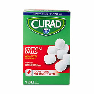 Curad Sterile Cotton Balls, 1", 130/Box