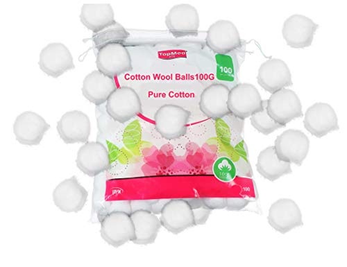 Top Med Cotton Wool Balls100G Pure Cotton 200 Count (Pack of 2)