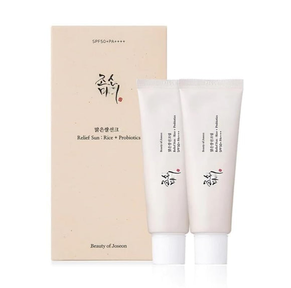 Beauty of Joseon Relief Sun: Rice + Probiotics Set (50ml*2ea) | Beauty of Joseon Sunscreen | Facial sunscreen SPF 50+ PA++