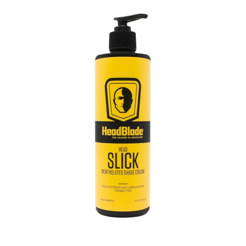 HeadBlade HeadSlick Shave Cream 16 oz for Smooth Headshaving for Bald Men, Helps with Irritation, Redness, & Razor Burn
