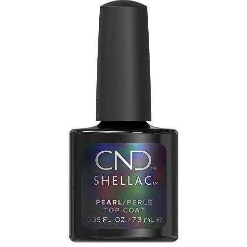 CND Shellac Gel Nail Polish Pearlescent Finish Top Coat, Scratch Resistant Final Step Long-lasting Protective Wear with No Nail Damage, 0.25 fl oz