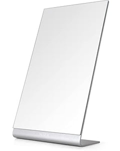 NEZZOE Modern Makeup Mirror, 12" Length Aluminum Desk Mirror, Vanity Mirror for Counter, Bedroom, Bathroom, Dorm