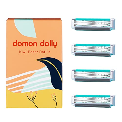 JANECC Domon Dolly Refills Razors for Women 3-Bladed Razor Cartridge Refills, 4 Count Green YDNDT01 1*0.5*0.3