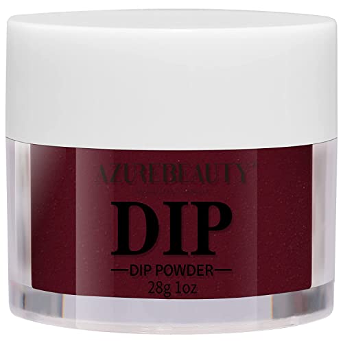 AZUREBEAUTY Dip Powder Dark Red Color, Nail Dipping Powder Scarlet French Nail Art Starter Manicure Salon DIY at Home, Odor-Free and Long-Lasting, No Needed Nail Lamp Curing, 1 Oz