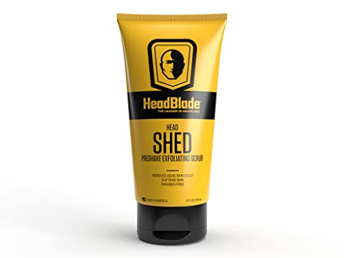 HeadBlade HeadShed Men's Exfoliating Scrub - 5 oz - Face Wash & Cleanser - Removes Dead Skin and Preps for Great Shave