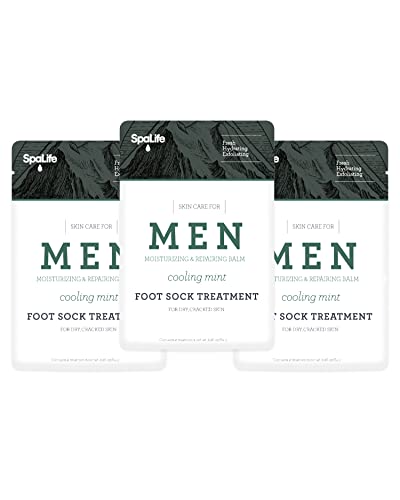 SpaLife Mens Cooling Mint Moisturizing Repairing Balm For The Working Feet (Foot Sock 3 Pairs)
