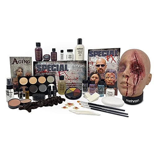 Mehron Makeup Special FX Set for Halloween, Horror, & Cosplay (Practice Head Included)