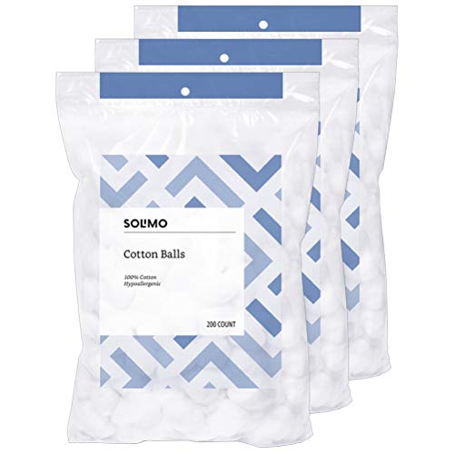Solimo Cotton Balls, 200ct (Pack of 3)