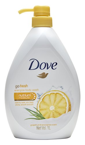 Dove Go Fresh Energize Body Wash, Grapefruit and Lemongrass Scent, 33.8 Ounce (1 Liter) International Version