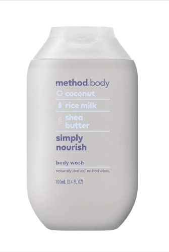 Method Body Wash, Simply Nourish, 3.4 Ounces Travel Size