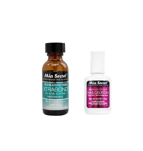 Mia Secret Xtrabond Primer 30 ml / 1 oz (PR110) + Mia Secret Brush-on Clear Nail Gel Resin 14g/0.5oz (323)