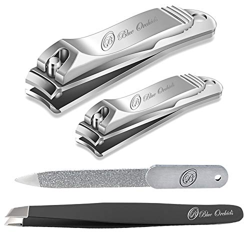 Nail clippers - fingernail and toenail clipper for men and women – mens nail cutter trimmer for toe nail and finger nail with nail file and & slant tweezers