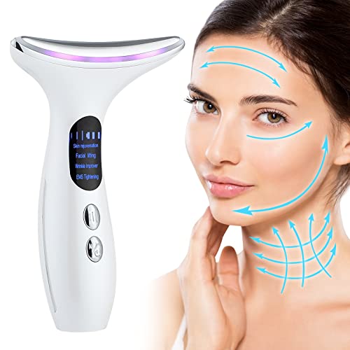 Face and Neck Massager, Red Light Therãpy for Face, Double Chin Reducer with 4 Modes Microcurrent for Skin Care, Tighten Sagging Skin, Anti Wrinkles and Smooth