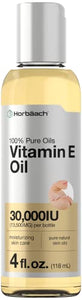 Vitamin E Oil For Skin 30,000 IU | 4 fl oz | 100% Pure Oils | Moisturizing Oil | Non-GMO, Vegetarian | Packaging May Vary | by Horbaach