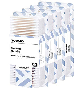 Solimo Cotton Swabs, 500ct (Pack of 4)