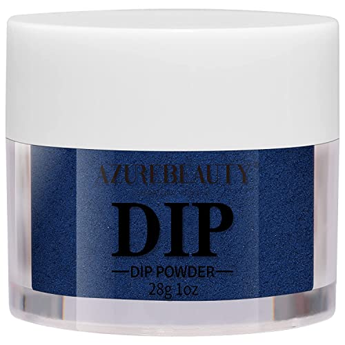 AZUREBEAUTY Nail Dip Powder Dark Blue Color, Dipping Powder French Nail Art Starter Manicure Salon DIY at Home, Odor-Free and Long-Lasting, No Needed Nail Lamp Curing, 1 Oz