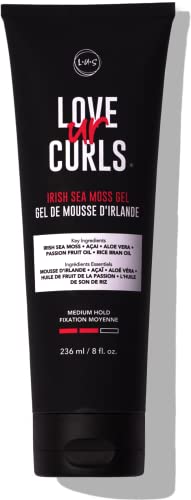 LUS Brands Irish Sea Moss Gel for Hydrated, Defined Waves & Coils: Curl-Activating, Medium-Hold Styling Gel, Acai, and Passion Fruit & Rice Bran Oil - Vegan, Cruelty-Free - LUS Brands