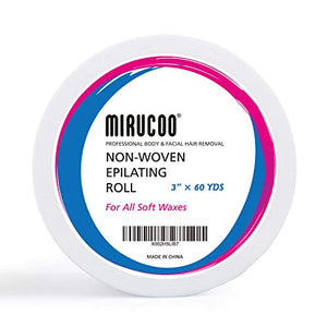 Mirucoo Non-woven Wax Strip Roll for Body and Facial Hair Removal, 3 Inches x 60 Yards Pack Salon Quality Epilating Roll