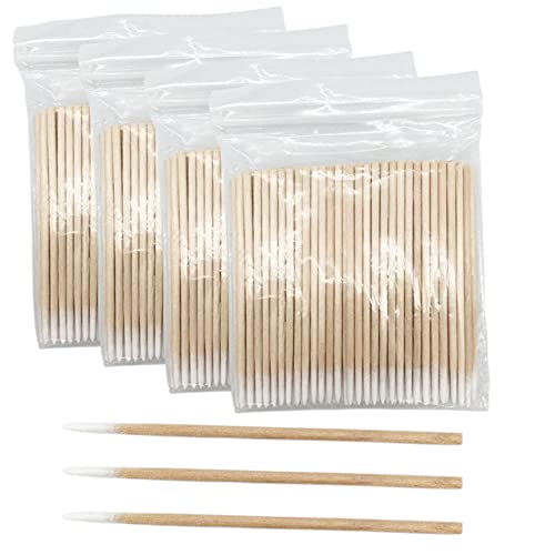 400pcs Microblading Cotton Swab with Wood Handle Small Pointed Tip Head for Eyebrow Tattoo Beauty Make-up Color Nail Seam Dedicated Dirty Picking Sticks, BK-10468