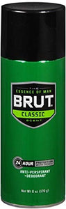 BRUT Anti-Perspirant Deodorant Spray, Classic 6 oz (Pack of 4)