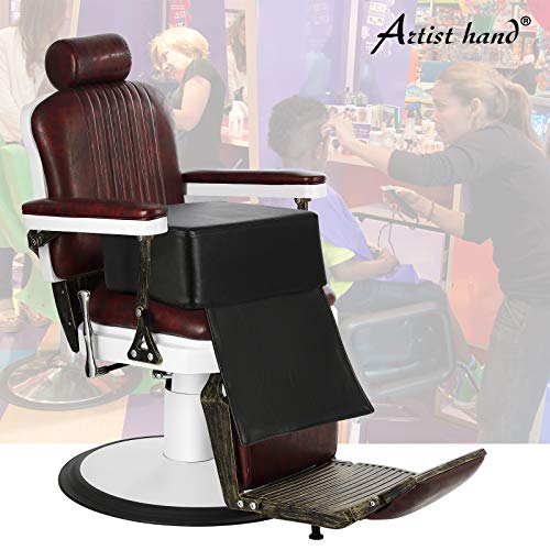 Artist Hand Children Leather Cushion Oversize Barber Salon Booster Seat,Spa Equipment Black