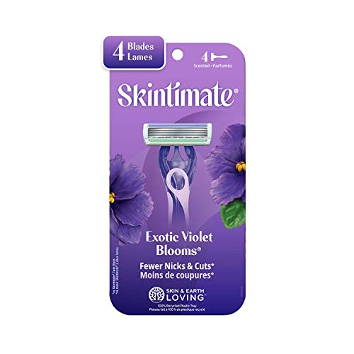 Skintimate Exotic Violet Blooms 4-Blade Disposable Razors - 4 ct