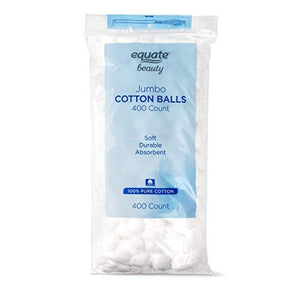 Equate Beauty Cotton Balls, Large Jumbo Size, 400 Count Package, 1 Pack (Includes 400 Big Plus Size Jumbo Cotton Balls Total)