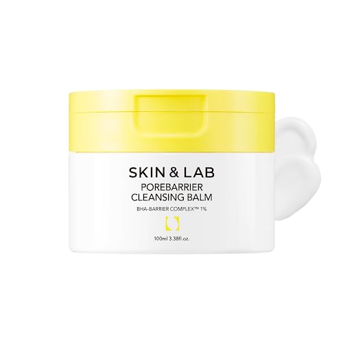 [SKIN&LAB] Porebarrier Face Cleansing Balm | Vegan Makeup Remover for Waterproof Makeup | Balm to Oil to Milk | Gentle for Eyelash Extensions | Made in Korea | 3.38 Fl Oz