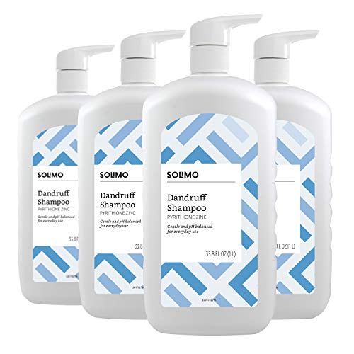 Amazon Brand - Solimo Dandruff Shampoo, Everyday Use, 33.8 Fluid Ounce (Pack of 4)