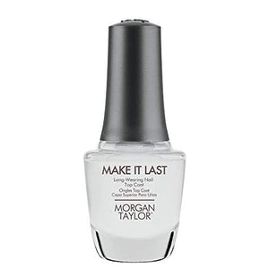 Morgan Taylor Nail Lacquer Make It Last Long Wear Top Coat, Top Coat For Nails, Long Lasting Nail Polish, Fast Drying Nail Polish, Strengthening Top Coat, 0.5 oz.