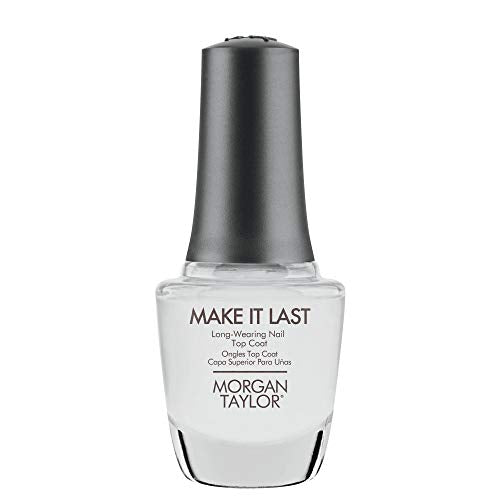 Morgan Taylor Nail Lacquer Make It Last Long Wear Top Coat, Top Coat For Nails, Long Lasting Nail Polish, Fast Drying Nail Polish, Strengthening Top Coat, 0.5 oz.