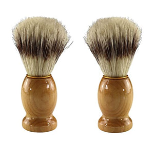 Iconikal Wood Handled Badger Hair Shaving Brush, 2-Pack
