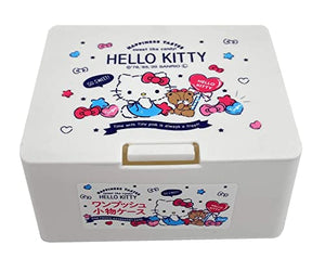 FRIEND Sanrio Hello Kitty Cute Box with One Touch Open Lid, Makeup Case, Accessory Case, Cosmetic Case, 4.2in x 3.5in x 2.1in