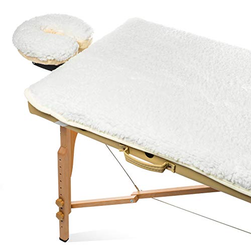 Saloniture Fleece Massage Table Pad & Face Cradle Set - Soft and Comfortable 1/2