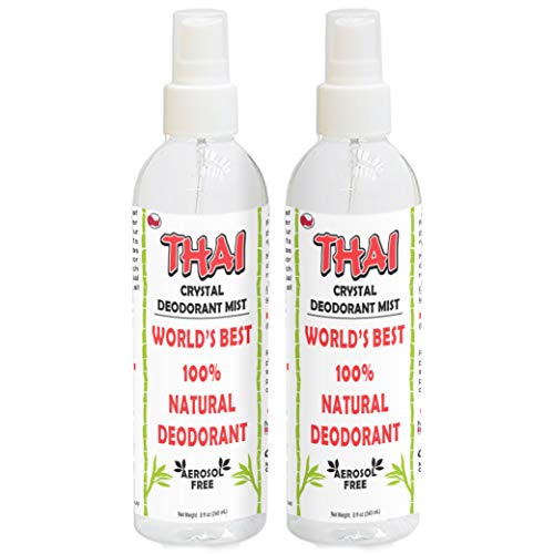 2-PACK Thai Deodorant Crystal Mist Spray (8 Oz) Aluminum-Free Natural Crystal Salt Deodorant Spray for Women Men & Teens