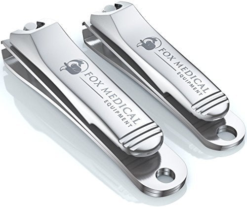 Fox Medical Equipment Professional Nail Clippers for Men and Women - Surgical Grade Stainless Steel Fingernail Clipper Set - Big Toenail Clippers for Large Nails - Best for Thick and Ingrown Toenails