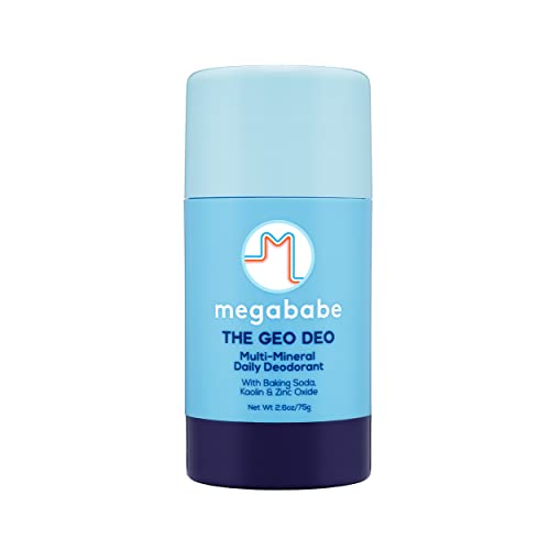 Megababe Daily Deodorant - The Geo Deo with Multi-Minerals | Aluminum-Free, All Natural | Eucalyptus, Cedarwood & Mint | 2.6 oz