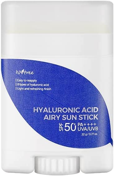 Hyaluronic Acid Airy Sun Stick SPF 50+ Pa++++ 0.77 Oz - Effective Uv Protection with 8 Types of Hyaluronic Acid, Reef-Safe, Non-Nano Sunscreen 22 Gm