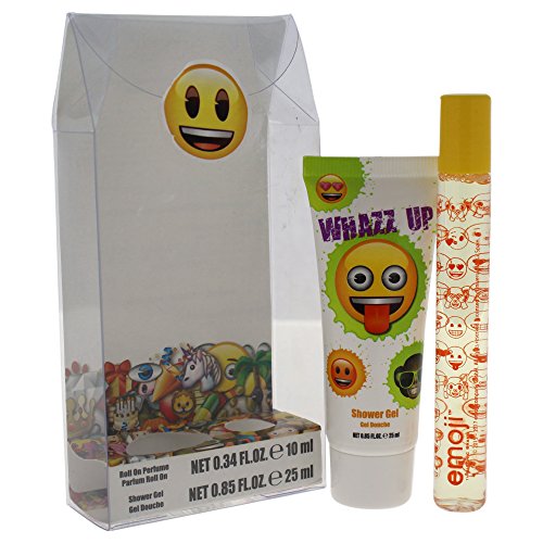 Emoji Whazz Up 2 Peice Mini Gift Set for Kids, Rollerball Perfume, Shower Gel, 2 Count