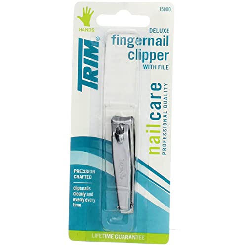 Trim Nailclip Deluxe Size Ea Trim Deluxe Fingernail Clipper With File 15000, 1 Count
