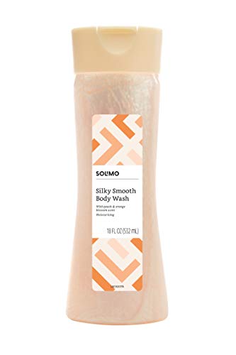 Amazon Brand - Solimo Silky Smooth Body Wash, Peach and Orange Blossom Scent, 18 fl oz
