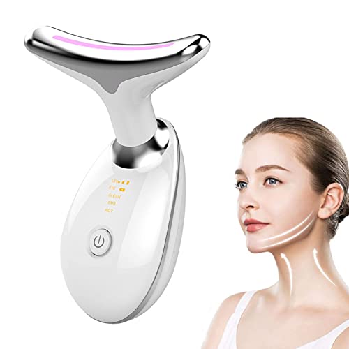 AIHAOYU Neck Face Massager, Firming Wrinkle Removal Tool, Double Chin Reducer Vibration Massager with 3 Color Modes for Skin Tightening Face Sculpting