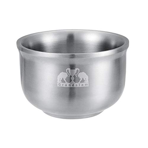 Grandslam Shaving Soap Bowl, 304 Heavy Duty Stainless Steel Shaving Lather Bowl for Men, Double Layer Heat Preservation, Create Rich Shaving Cream and Keep Your Lather Warm