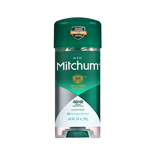 Mitchum Advanced Anti-Perspirant & Deodorant For Men, Gel, Unscented, 3.4-Ounce Stick (Pack of 4)