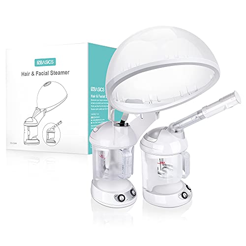 Hair Steamer EZBASICS 2 in 1 Ion Facial Steamer with Extendable Arm Table Top Hair Humidifier Hot Mist Moisturizing Facial Atomizer Spa Face Steamer Design for Personal Care Use at Home or Salon