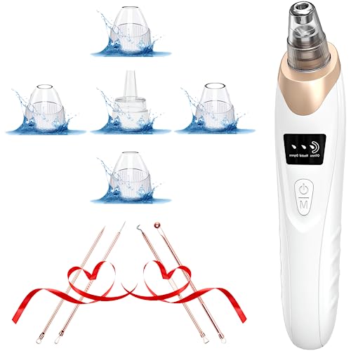 Blackhead Remover Pore Vacuum,Upgraded Facial Electric Blackhead Extractor Tool,USB Rechargeable Pore Cleaner-3 Suction Power,5 Probes for Women & Men