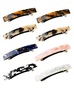 Hair Barrettes For Women, 8 Pcs Tortoise Shell Hair Barrettes, Acetate Hair Barrettes French Design, Hair Barrettes For Women Thick Thin Hair